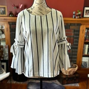Lucky Brand Top with Pleated Bell Sleeves